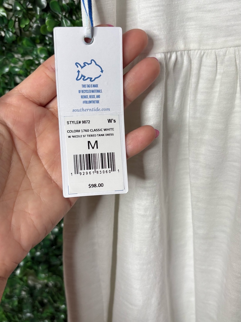 Southern Tide White V-Neck Tee with Light Blue Logo - Picture 4 of 4